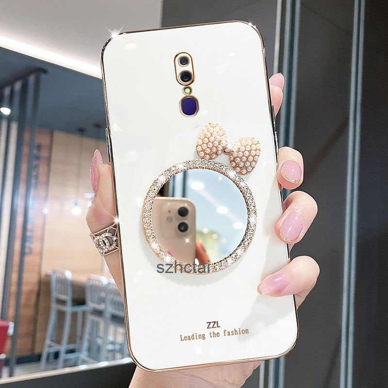 เคส oppo f11 oppo f11 pro หรูหรา มุก โบว์ กระจกแต่งหน้า ชุบ ซิลิโคน เคสโทรศัพท์ นิ่ม oppo f11 oppo f