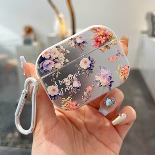 เคสหูฟัง แบบนิ่ม ลายดอกไม้ หรูหรา พร้อมตะขอ สําหรับ AirPods 3 Pro 2 1 2 3