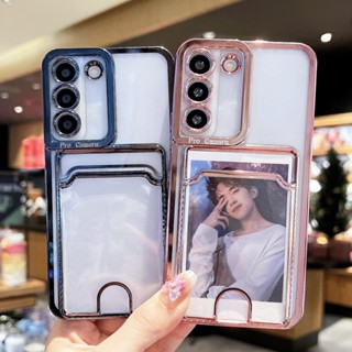 เคสใส พร้อมช่องใส่บัตร หรูหรา สําหรับ Samsung S23 S22 S21 Ultra Plus S20 FE Note 20 Ultra