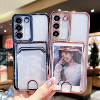 เคสใส พร้อมช่องใส่บัตร หรูหรา สําหรับ Samsung S23 S22 S21 Ultra Plus S20 FE Note 20 Ultra