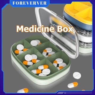 4/6 กริด Travel Pill Case Travel Medicine Tablet Dispenser 7 วัน Pill Box แบบพกพาสะดวก Candy Box Tablet Dispenser fore