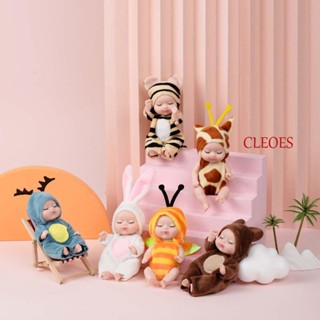 CLEOES ตุ๊กตาเด็กนอนหลับ ขนาดเล็ก น่ารัก สวยหรู พร้อมเสื้อผ้า ของเล่นสําหรับเด็ก