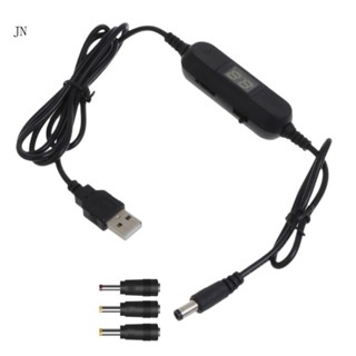 Jn สายเคเบิลแปลงแรงดันไฟฟ้า USB 5V เป็น DC 12V USB เป็นตัวเชื่อมต่อบาร์เรล 5 5x2 1 มม. 3 อะแดปเตอร์