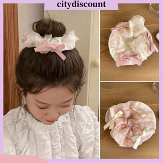 &lt;citydiscount&gt;  ยางรัดผม แบบยืดหยุ่น ประดับโบว์ ขนาดใหญ่ เครื่องประดับ สําหรับผู้หญิง ใส่เต้นบัลเล่ต์ เล่นสเก็ต