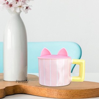 [Fenteer] แก้วมัก ลายน้ําผลไม้น่ารัก พร้อมฝาปิด 400 มล.
