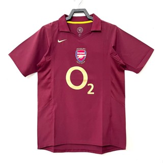 เสื้อกีฬาแขนสั้น ลายทีมชาติฟุตบอล Arsenal 05-06 ชุดเหย้า สไตล์วินเทจ