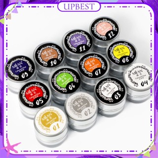 ♕ Milan Painted Nail Polish Gel High Saturation Smudged Gradient Pure Color Canned Phototherapy Glue Nail For Nail Shop 15g 12 Designs UPBEST