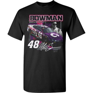 เสื้อยืด พิมพ์ลายธงหมากรุก Alex Bowman สีดํา 2023