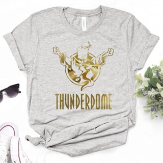 เสื้อยืด พิมพ์ลายกราฟฟิค Thunderdome สไตล์ญี่ปุ่น ฮาราจูกุ สําหรับผู้หญิง