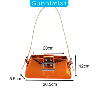 [Sunnimix1] กระเป๋าสะพายไหล่ กระเป๋าถือ ทรงโท้ท น้ําหนักเบา สีวาว แฟชั่นฤดูใบไม้ผลิ และฤดูร้อน สําหรับสตรี