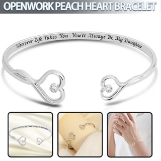 "Youll Always Be My Daughter" Bracelet Cuff Bangle for Women Wedding Jewelery