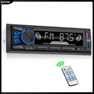 [sylviar] เครื่องเล่น MP3 วิทยุ FM USB AUX FM พร้อมรีโมตคอนโทรลไร้สาย สําหรับรถยนต์