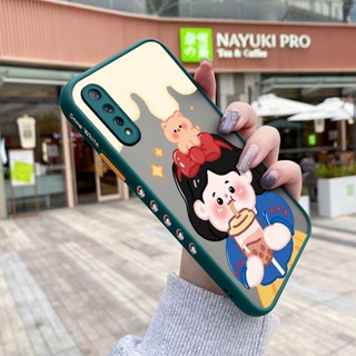 สําหรับ VIVO S1 S1 Pro เคส การ์ตูน ชานม เด็กผู้หญิง รูปแบบ บาง ขอบสี่เหลี่ยม ดีไซน์ใหม่ กันกระแทก ฝ้า ใส เคสโทรศัพท์แข็ง