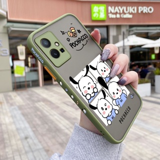 เคสซิลิโคนใส ขอบสี่เหลี่ยม ลายการ์ตูน Pochacco น่ารัก กันกระแทก สําหรับ vivo Y75 5G Y55 5G Y77 5G Y77E 5G IQOO Z6 Lite 5G