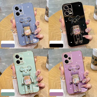 เคส Xiaomi Redmi Note 5 เคส Redmi Note 7 Pro Cover Redmi Note 11E Pro เคส Redmi Note 12 Pro Case เคสโทรศัพท์มือถือ ซิลิโคนนิ่ม ลายการ์ตูนหมีน่ารัก พร้อมขาตั้ง สําหรับ