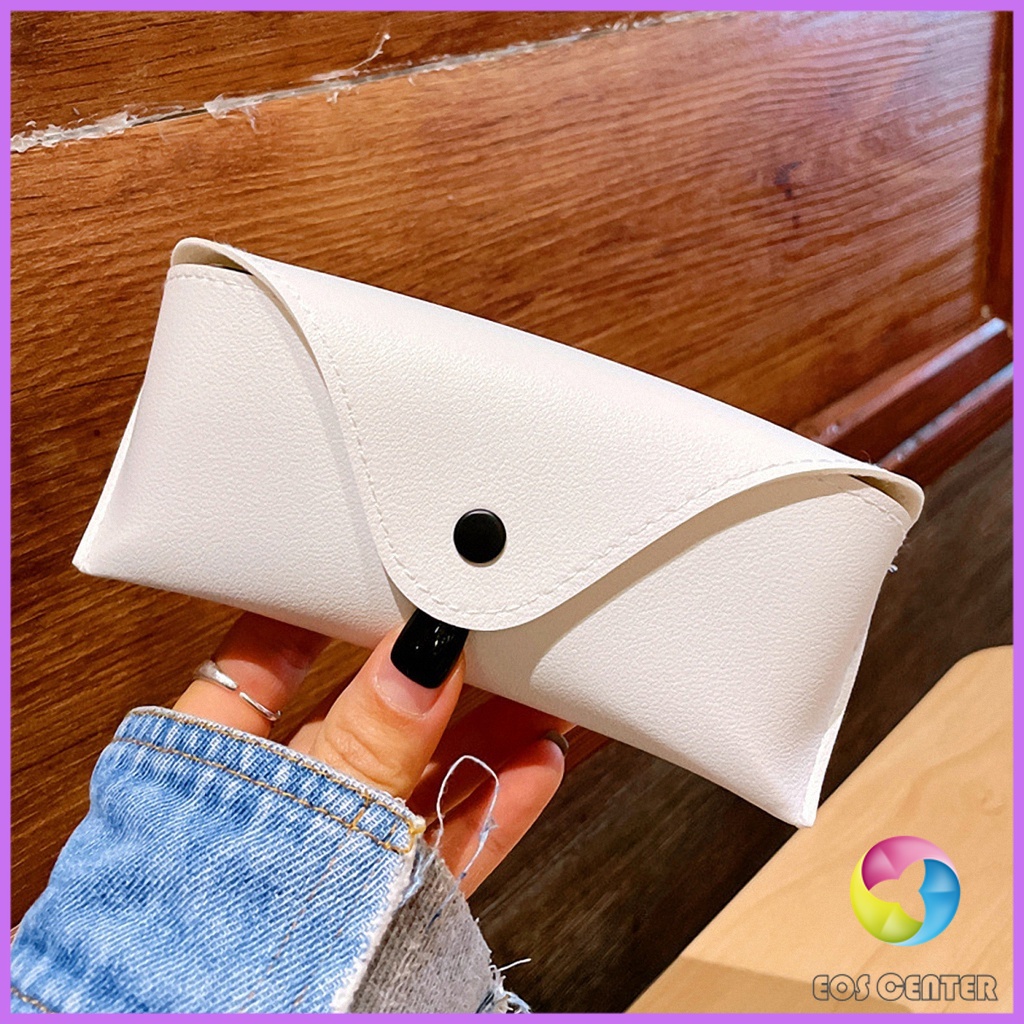 E.C.  ซองใส่แว่นตา ซองแว่น หนัง PVC สไตล์มินิมอล 4สี หน้าวี Glasses case - รูปที่ 3