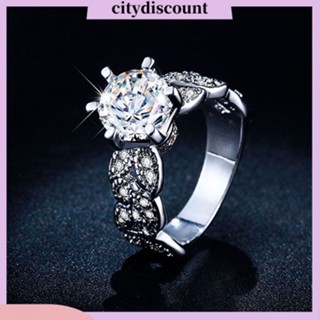 &lt;citydiscount&gt; แหวนหมั้นแต่งงาน ประดับเพทาย ชุบทอง 18K สําหรับผู้หญิง