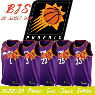 【BJS �� เสื้อกีฬาแขนสั้น ลายทีมฟินิกซ์ Suns Classic Edition เบอร์ 2022 23 หนังสือบาสเก็ตบอล 1 เล่ม