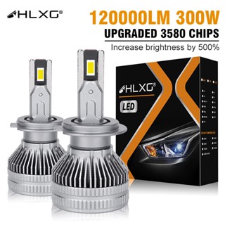 【สว่างมาก】แคนบัส Led HLXG H7 H11 H4 120000หลอดไฟหน้าโปรเจคเตอร์ LED LM 300W HB3 9005 HB4 9006 H8 9012 HIR2 Bi สําหรับรถยนต์ รถจักรยานยนต์ HLXG