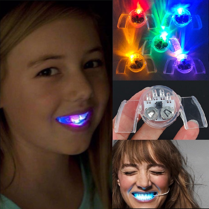 พร้อมส่ง ของเล่นฟันปลอม ฟันปลอม มีไฟกระพริบ มีไฟ LED สําหรับปาร์ตี้ฮาโลวีน 1 ชิ้น