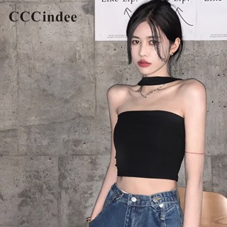 Cccindee เสื้อกล้ามครอปเซ็กซี่ สีพื้น แฟชั่นใหม่ สําหรับผู้หญิง 2023