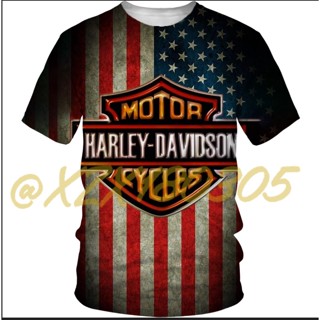 (ทั้งหมดในสต็อก Xzx180305ใหม่ เสื้อยืด พิมพ์ลาย Harley-Davidson Racing 3D 19