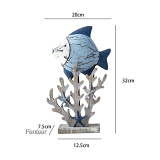 [Fenteer] ฟิกเกอร์ไม้ รูปชายหาด สําหรับตกแต่งบ้าน