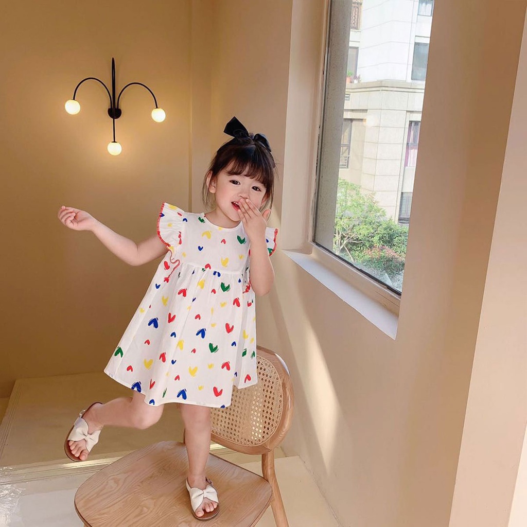พร้อมส่ง เดรสเเฟชั่นเด็กผู้หญิง ชุดเด็กผู้หญิง น่ารัก กระโปรงสั้น