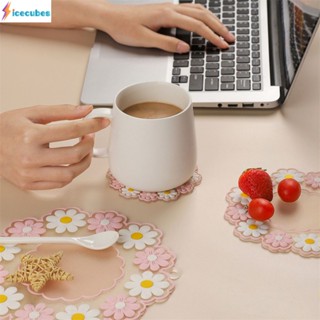 Daisy Placemat Anti-scalding Heat Insulation High Temperature Table Mat Washable Dish Mat Coaster ICECUBES