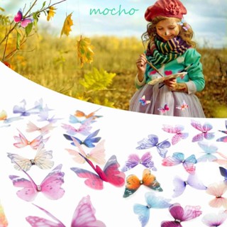 Mocho ผ้าโพกศีรษะ โปร่งแสง ลายผีเสื้อ สําหรับตกแต่งต่างหู กางเกง หมวก 20 ชิ้น