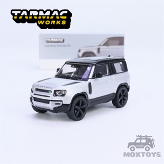 Tarmac Works โมเดลรถยนต์ 1:64 Land Rover Defender 90 สีเงิน