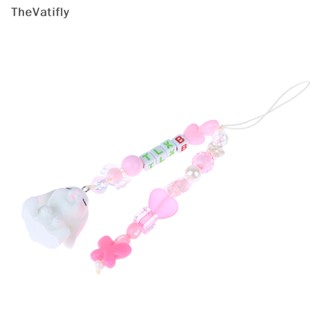 [TheVatifly] สายคล้องโทรศัพท์มือถือ จี้ลูกปัด รูปการ์ตูนกระต่ายน่ารัก แฮนด์เมด DIY สําหรับ IP 14 [Preferred]