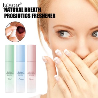 JULYSTAR Ouhoe Probiotic Oral Spray Probiotic Breath Freshener น้ำยาบ้วนปากพกพากลิ่นสดชื่นยาวนาน Fragrance Oral Care Natural Breath Probiotics Freshener 17ml