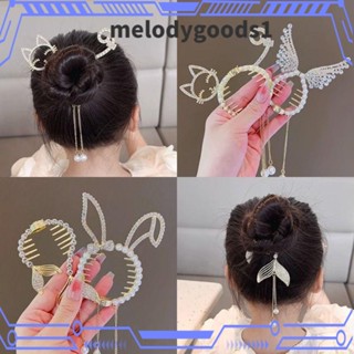 Melodygoods1 กิ๊บติดผม โลหะผสม ไข่มุก หรูหรา รูปปลาฉลาม สําหรับผู้หญิง