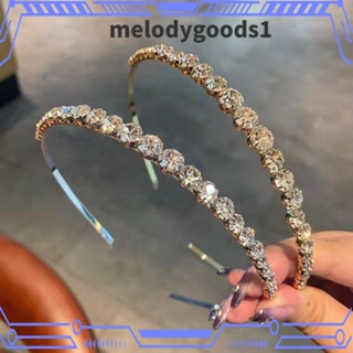 Melodygoods1 มงกุฎคริสตัล เพชรเทียม สีทอง สีเงิน เรียบง่าย สําหรับผู้หญิง