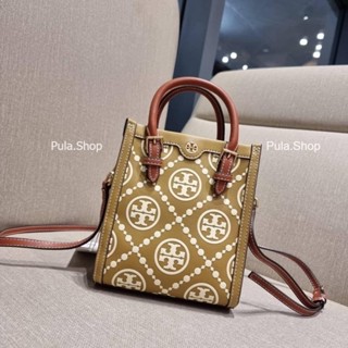 กระเป๋าถือ กระเป๋าสะพายใบเล็ก TORY MONOGRAM EMBOSSED MINI TOTE 007