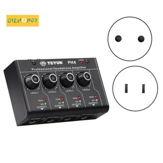 Teyun PH-4 เครื่องขยายเสียงหูฟัง 8 ทาง 4X6.35 มม. + 4X3.5 มม. TRS 4 ช่องทาง สําหรับคอมพิวเตอร์ โทรศัพท์มือถือ