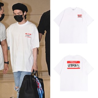 KPOP BTS SUGA Vetements เดียวกันผ้าฝ้ายเสื้อยืด Plus ขนาดหลวมคู่ Tide แบรนด์แขนสั้นผู้ชายและผู้หญิง 2022 ใหม่สไตล์เกาหลี