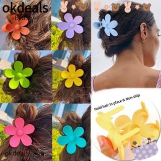 OKDEALS กิ๊บติดผมพลาสติก ลายดอกไม้ 7 สี สําหรับผู้หญิง 3 ชิ้น