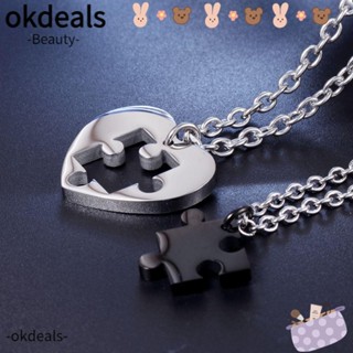 OKDEALS เครื่องประดับ สร้อยคอสแตนเลส รูปหัวใจ แบบสร้างสรรค์