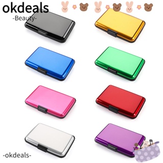 OKDEALS กระเป๋าสตางค์ อลูมิเนียม กันน้ํา กันขโมย สําหรับใส่บัตรเครดิต บัตรประจําตัวประชาชน