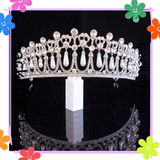 Backstreet มุกเจ้าสาว Tiaras บาร็อคคริสตัลตกแต่งเจ้าสาวที่คาดผม