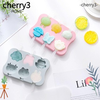 CHERRY3 แม่พิมพ์ไอศกรีม ลายการ์ตูนสัตว์ แกะออกง่าย DIY สําหรับเด็ก ทําไอศกรีม 2 ชิ้น