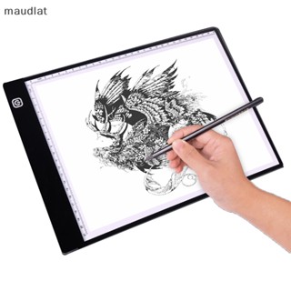 Maud แผ่นบอร์ดวาดภาพ ฉลุลาย A5 USB LED แบบบาง สําหรับศิลปิน