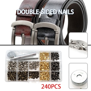 New 240 sets Double-sided Rivets + Pliers For DIY Leather Craft Repair Tool