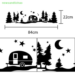 Newsandlichao สติกเกอร์ไวนิล รูปต้นไม้ สําหรับ SUV RV Van Caravan Offroad ตกแต่งรถยนต์