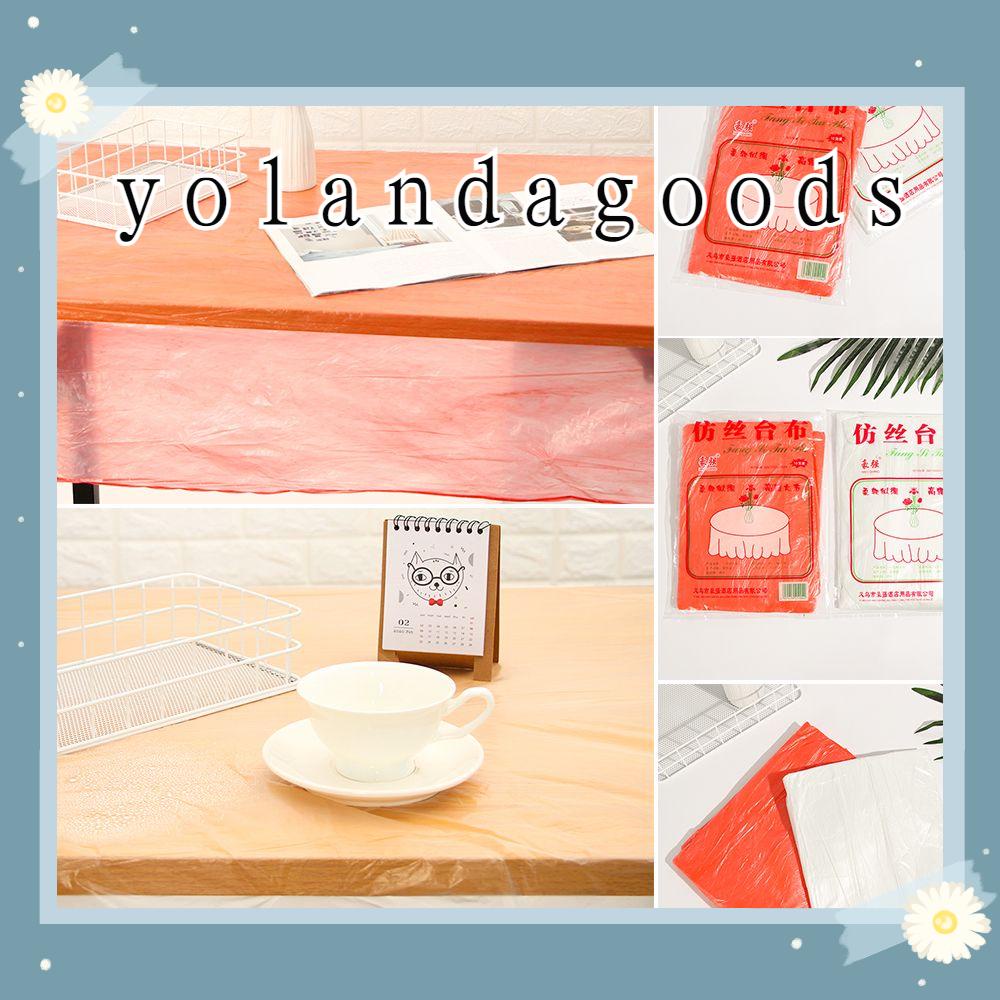 Yola ผ้าปูโต๊ะพลาสติกกันน้ําหลากสี 10/50/100 ชิ้นสําหรับงานแต่งงานปาร์ตี้วันเกิดครัวปลอดภัย