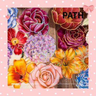 Path สติกเกอร์ดอกไม้ ศิลปะ และงานฝีมือ สําหรับแพลนเนอร์การ์ด กระดาษกลิตเตอร์ งานฝีมือ ตกแต่งบ้าน สีน้ํา ผนังรูปลอก