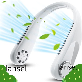 LANSEL พัดลมระบายความร้อน แบบคล้องคอ ความเร็ว 3 ระดับ 3600mAh ชาร์จ USB แบบพกพา สําหรับกลางแจ้ง