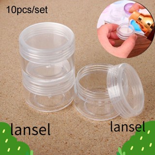 LANSEL 10 ชิ้น กระป๋องตัวอย่าง แบบพกพา หม้อใส ขวดพลาสติก ภาชนะแต่งหน้า